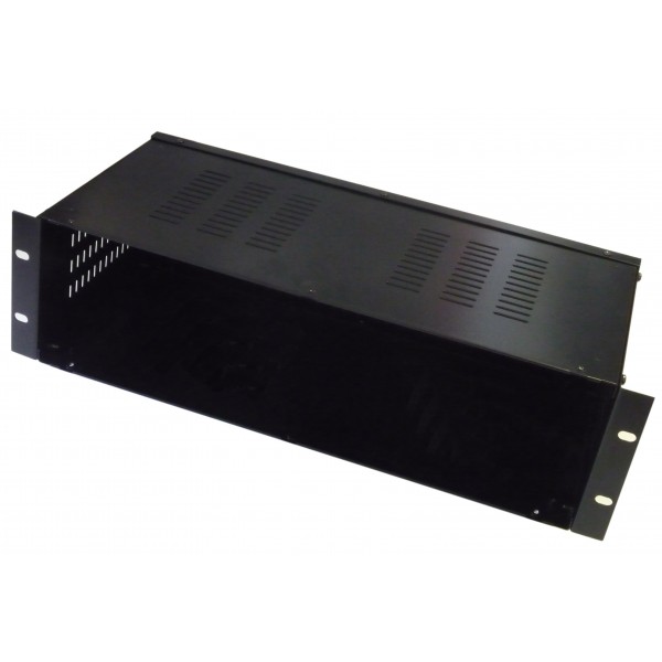 3U 19 inch 200mm rack mount enclosure chassis case with vented top and sides - Image 3